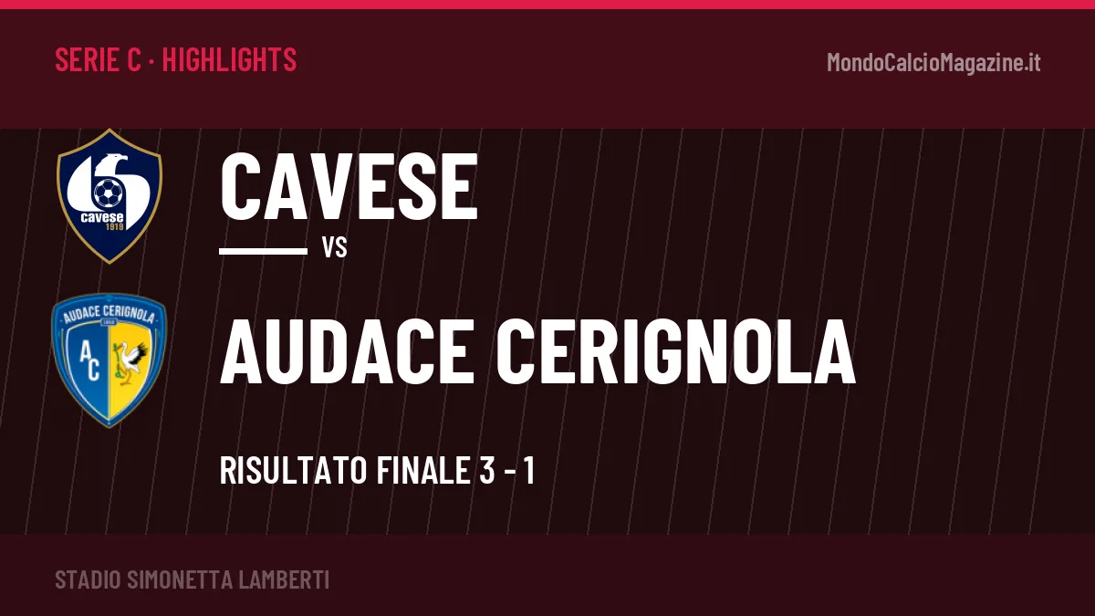 Highlights e gol Cavese-Audace Cerignola: la sintesi della 2ª giornata