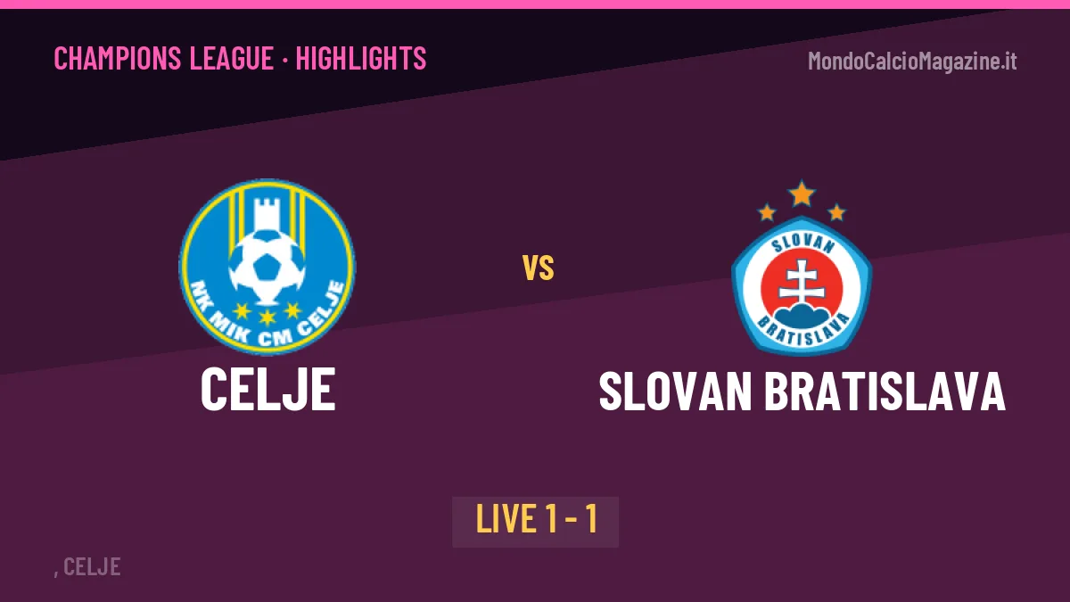 Celje-Slovan Bratislava: highlights, video, azioni e gol del match