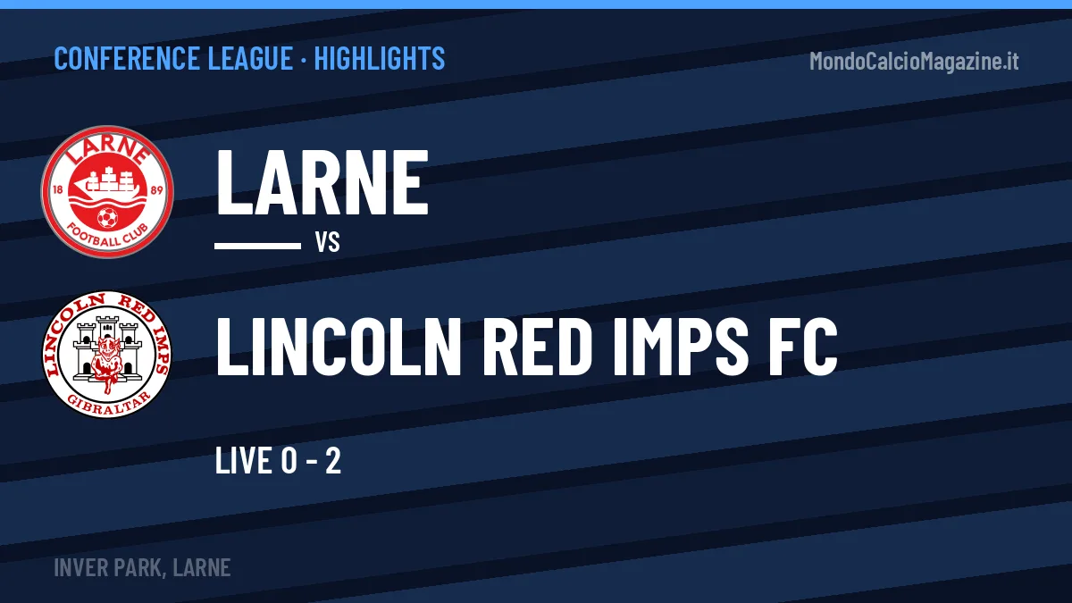 Highlights Larne-Lincoln Red Imps FC: gol e sintesi della partita