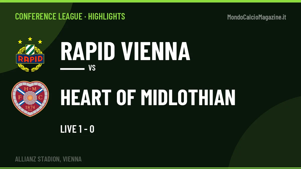 Rivedi Rapid Vienna-Heart Of Midlothian: highlights, gol e momenti chiave della partita