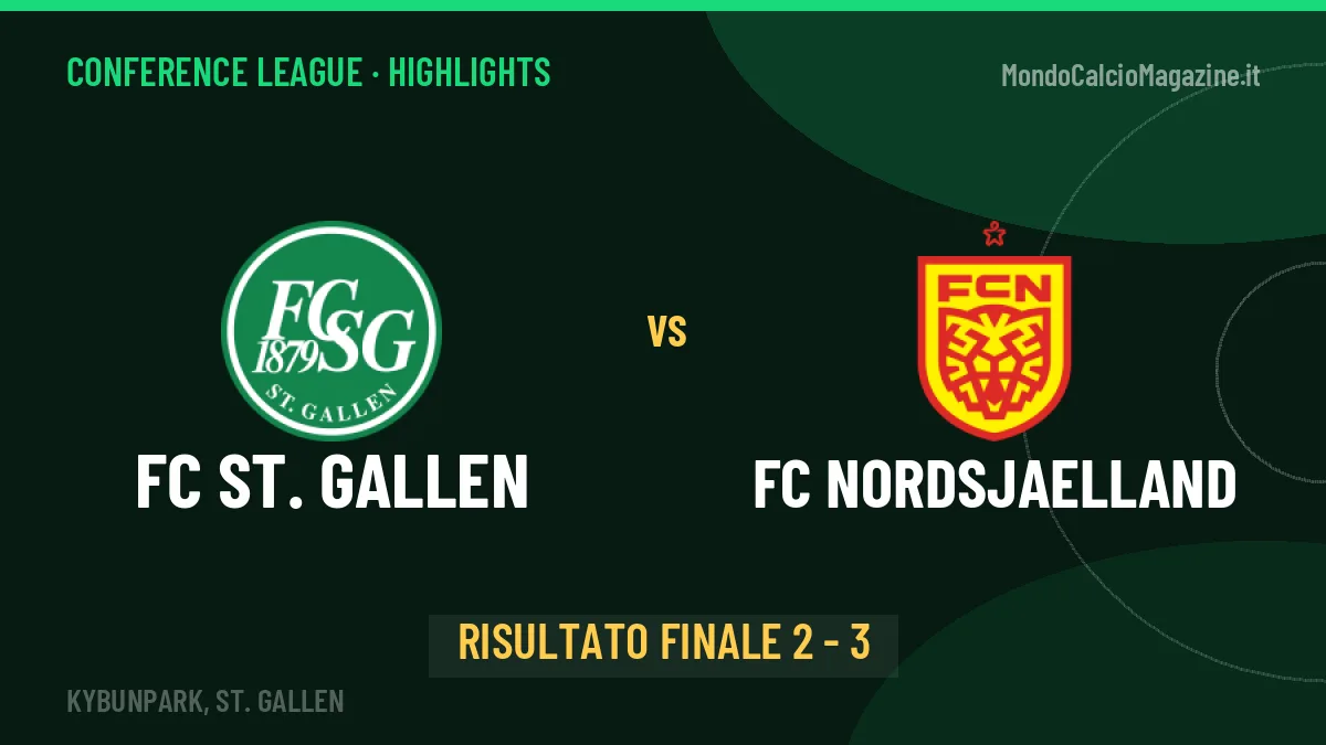 FC ST. Gallen-FC Nordsjaelland, sintesi e gol: gli highlights di Conference League