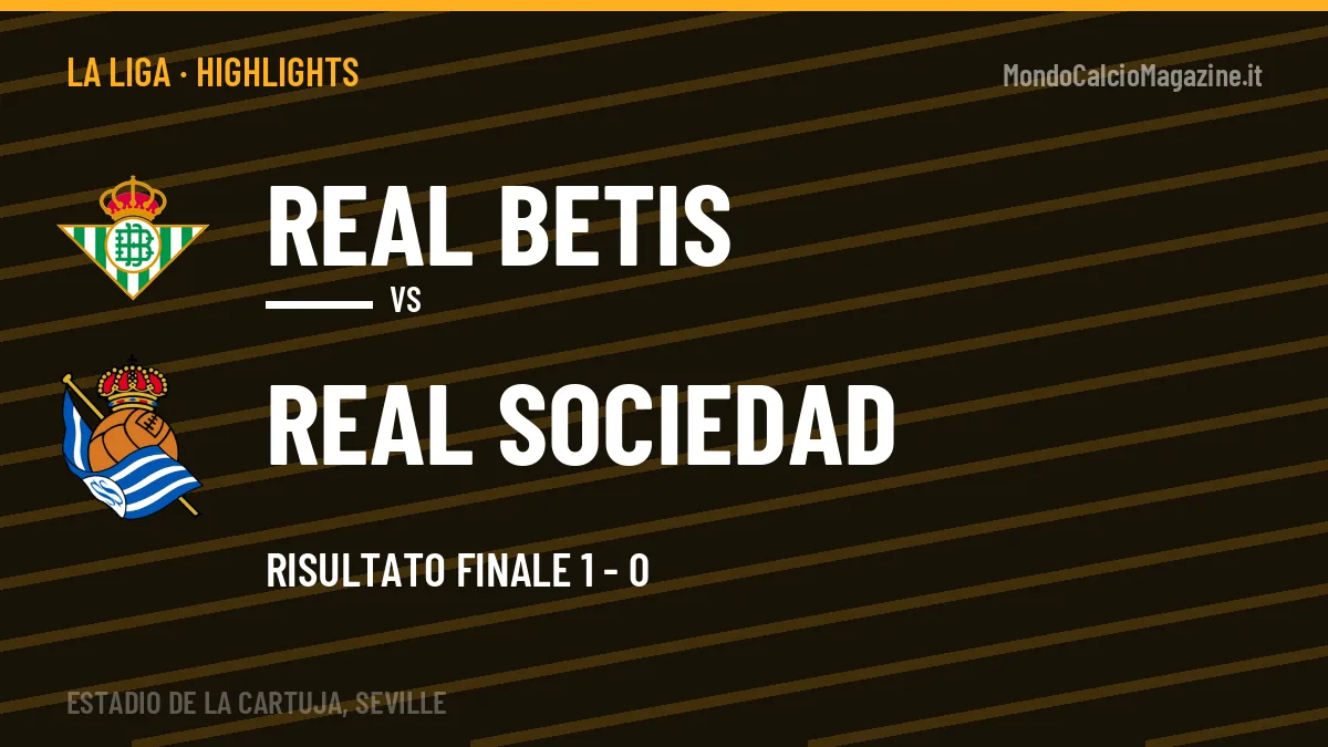 Highlights Real Betis-Real Sociedad: gol e sintesi della partita (1-0)