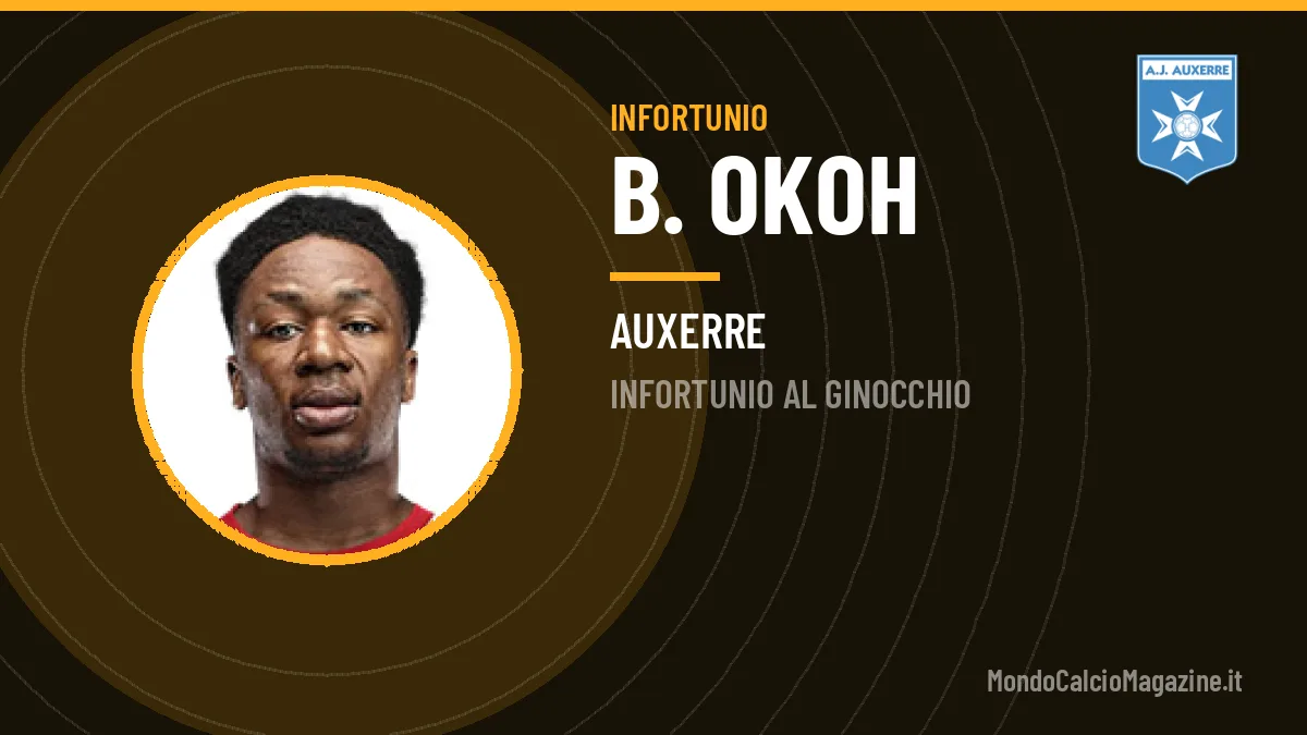 Auxerre in emergenza: anche Okoh fuori per infortunio