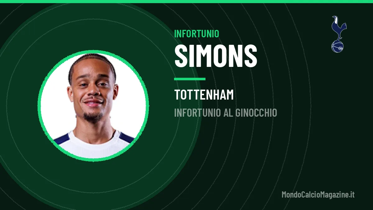Simons si ferma: infortunio al ginocchio per il centrocampista del Tottenham