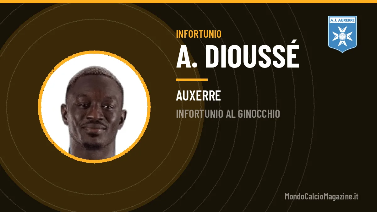Auxerre in emergenza: anche Dioussé fuori per infortunio