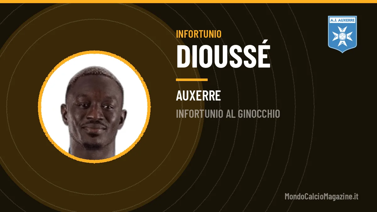 Auxerre in emergenza: anche Dioussé fuori per infortunio
