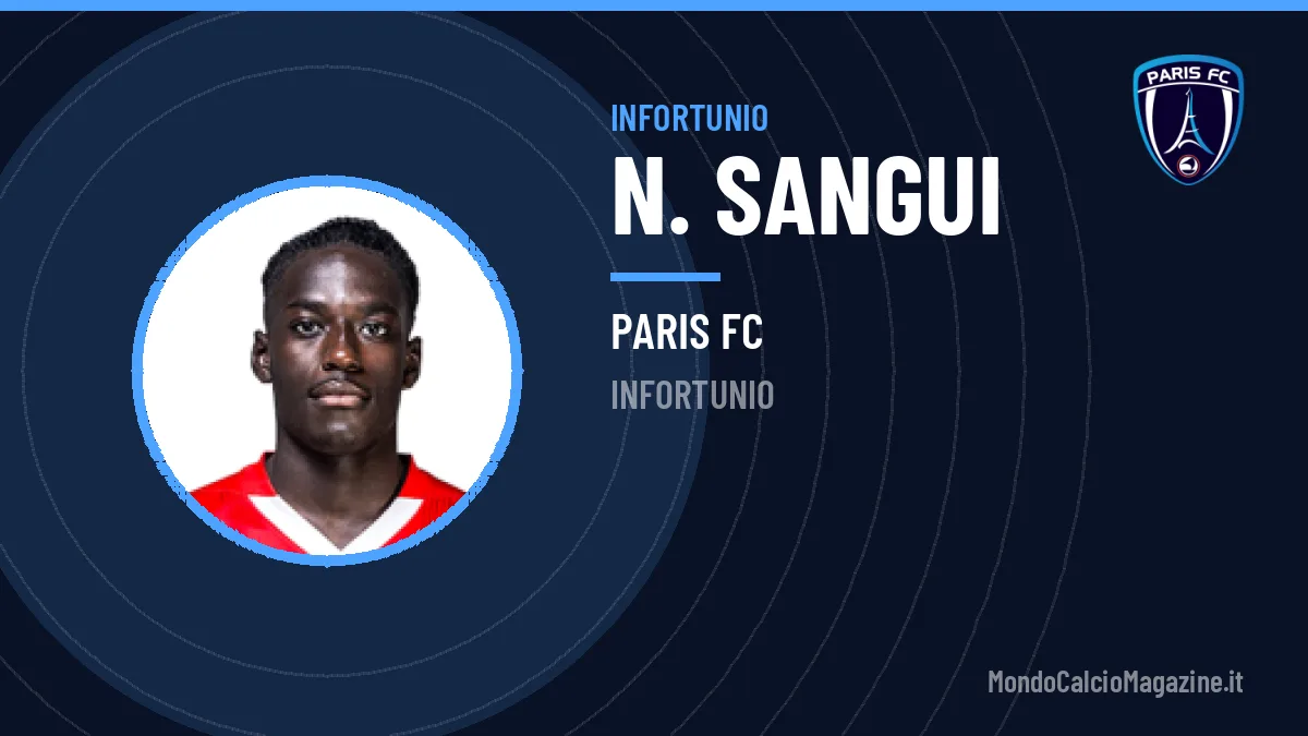 Stop per N. Sangui: infortunio per il difensore del Paris FC