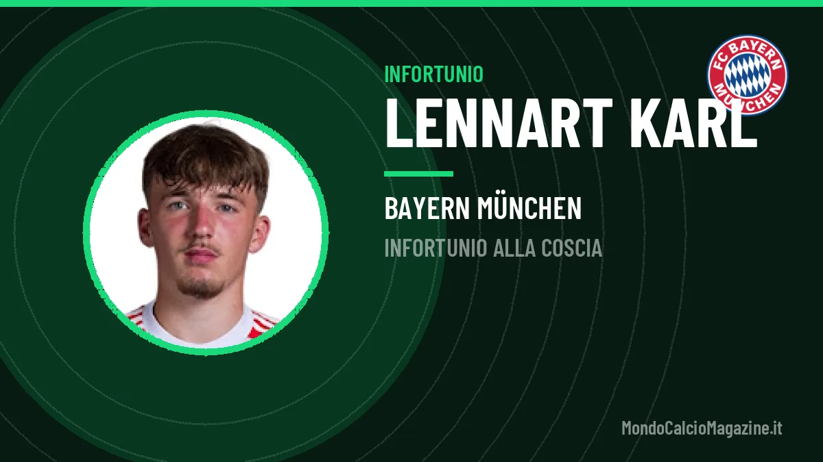 Karl si ferma: infortunio alla coscia per il centrocampista del Bayern München