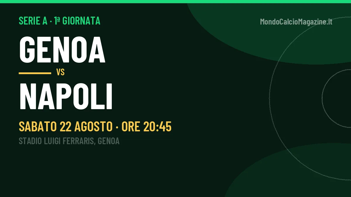 Probabili formazioni Genoa Napoli: chi gioca, quote e pronostico