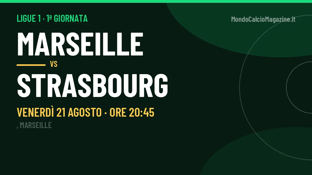 Marseille-Strasbourg, Ligue 1: probabili formazioni, quote e dove vedere la partita in TV e streaming