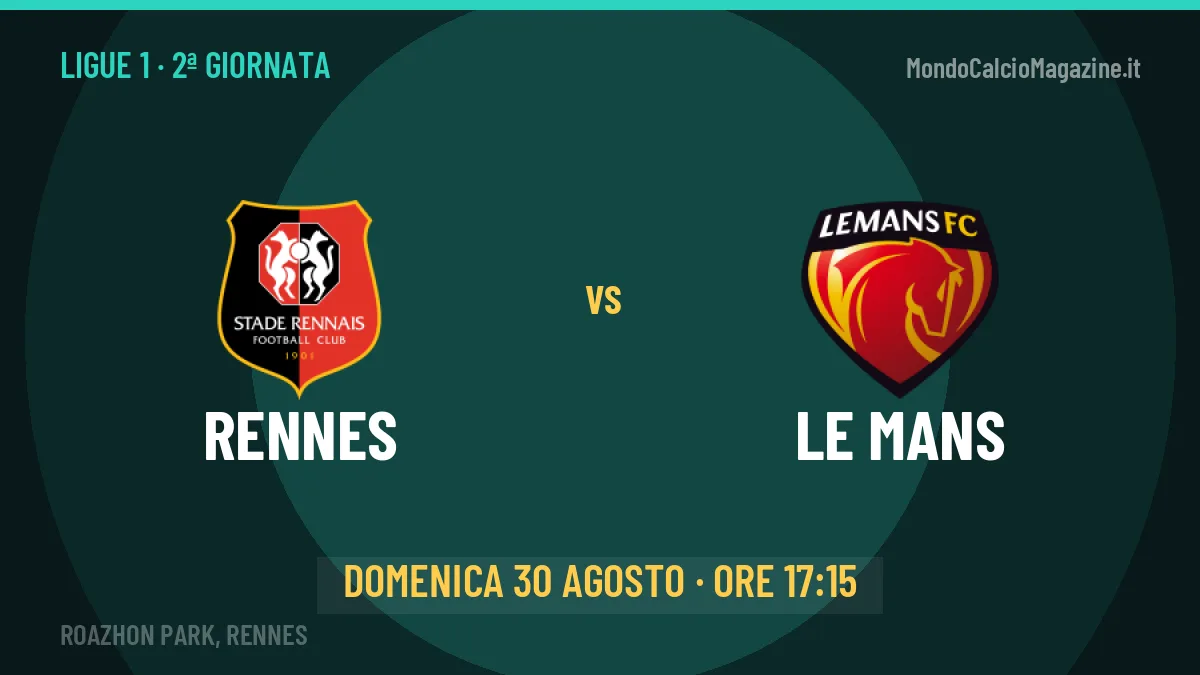 Probabili formazioni Rennes Le Mans: chi gioca, quote e pronostico