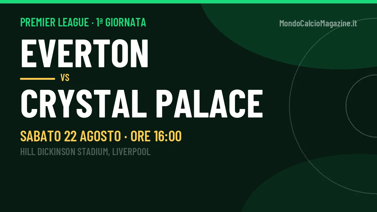 Probabili formazioni Everton Crystal Palace: chi gioca, quote e pronostico