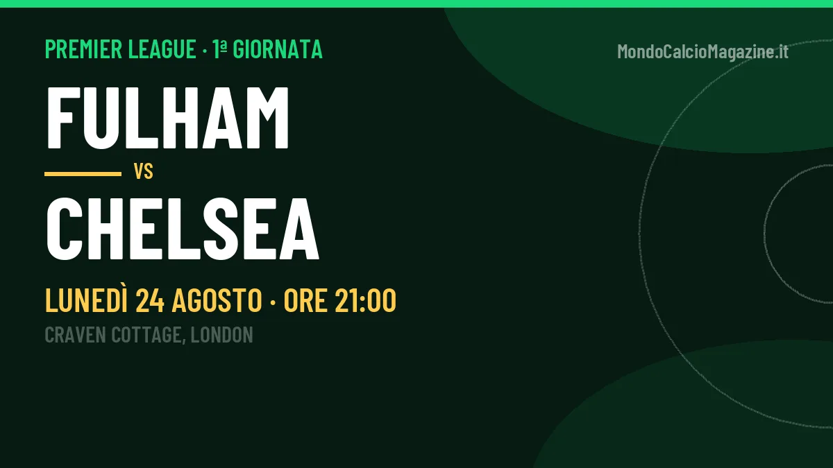 Fulham-Chelsea in TV: a che ora si gioca, dove vederla e probabili formazioni
