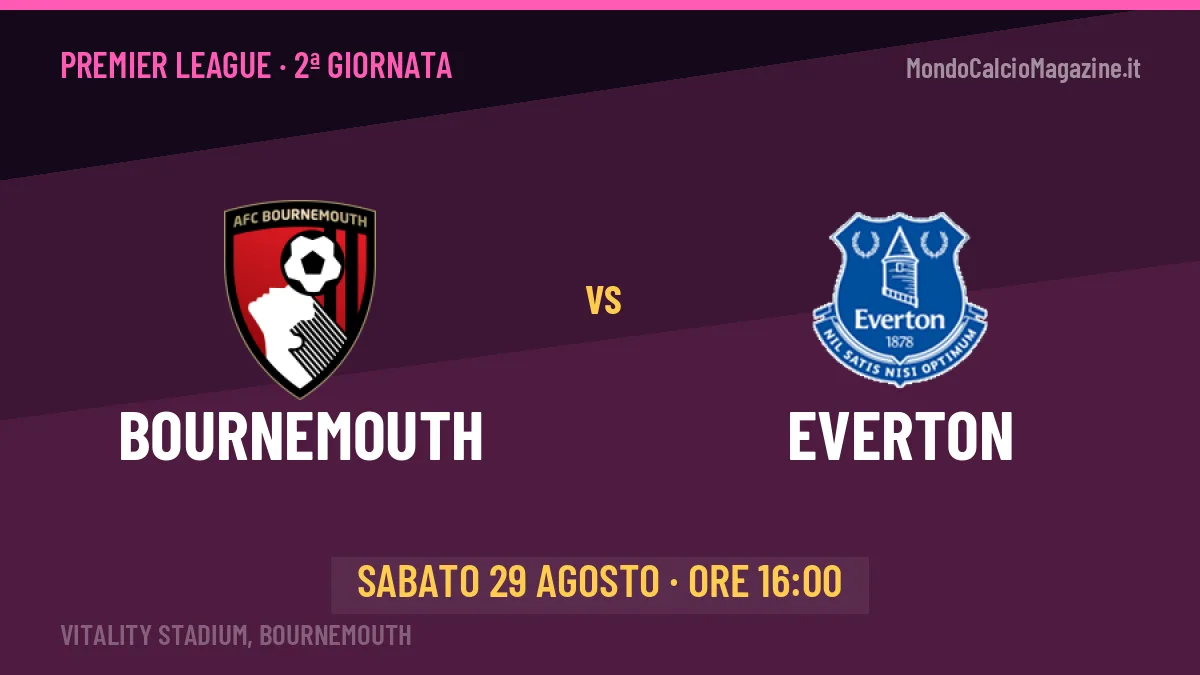 Bournemouth-Everton in TV: a che ora si gioca, dove vederla e probabili formazioni