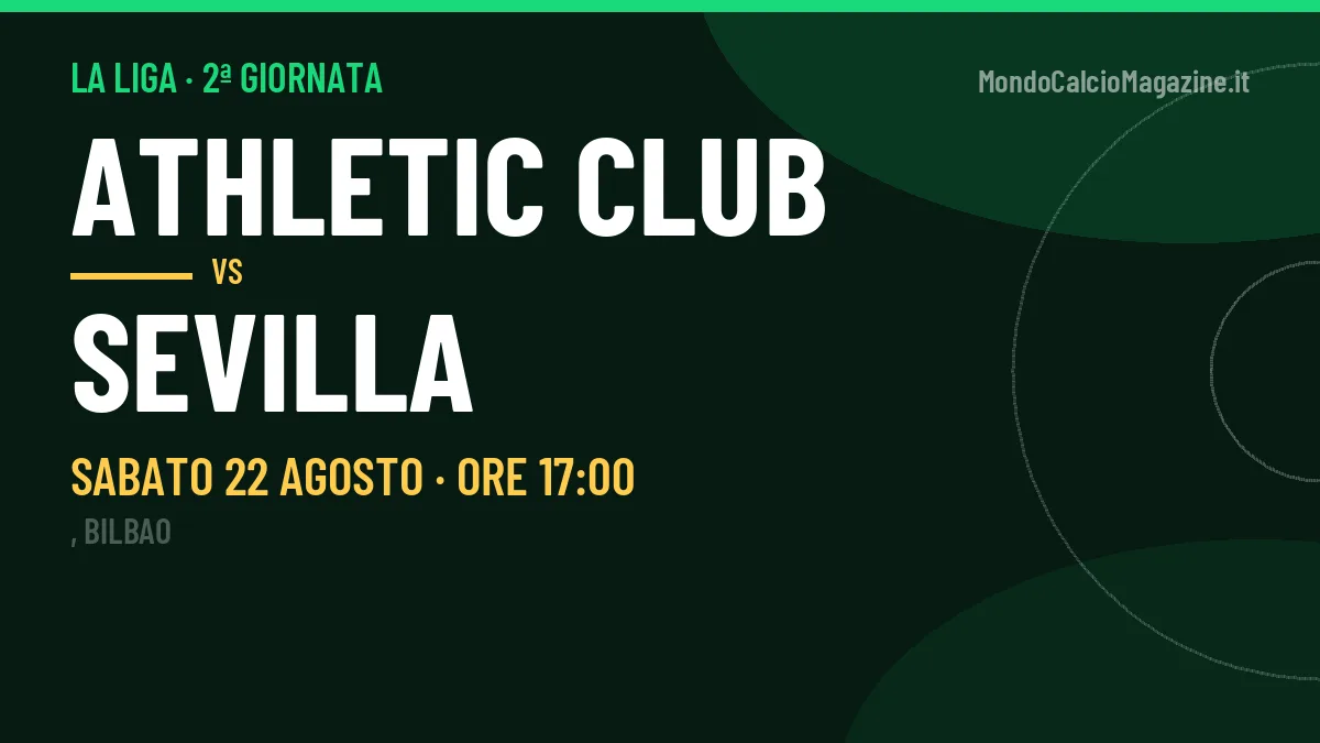 Athletic Club Sevilla in streaming: dove vedere la partita, orario e probabili formazioni