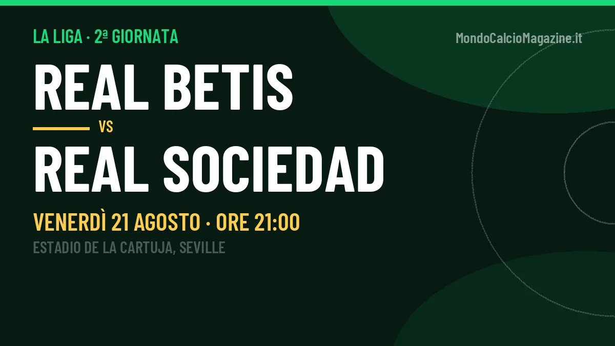 Real Betis-Real Sociedad, La Liga: probabili formazioni, quote e dove vedere la partita in TV e streaming