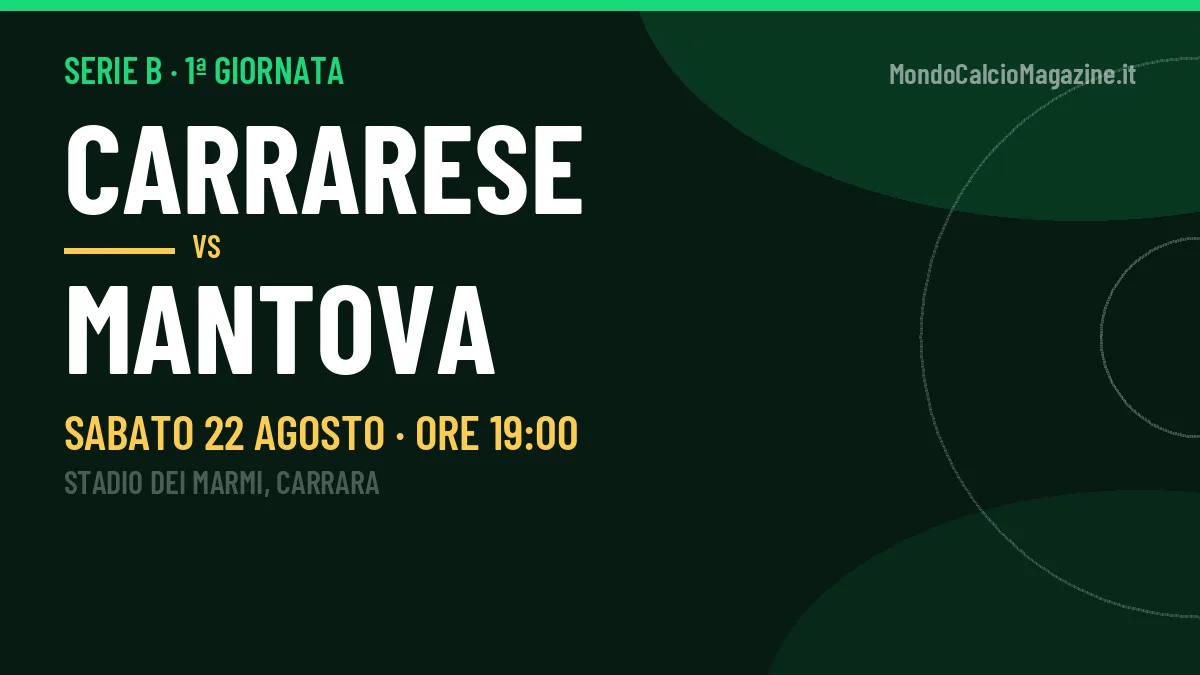 Probabili formazioni Carrarese Mantova: chi gioca, quote e pronostico