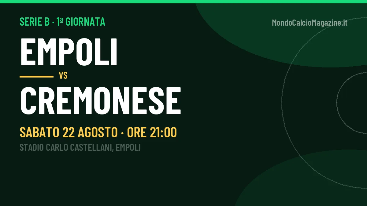 Dove vedere Empoli-Cremonese in TV e streaming: orario, canale e formazioni