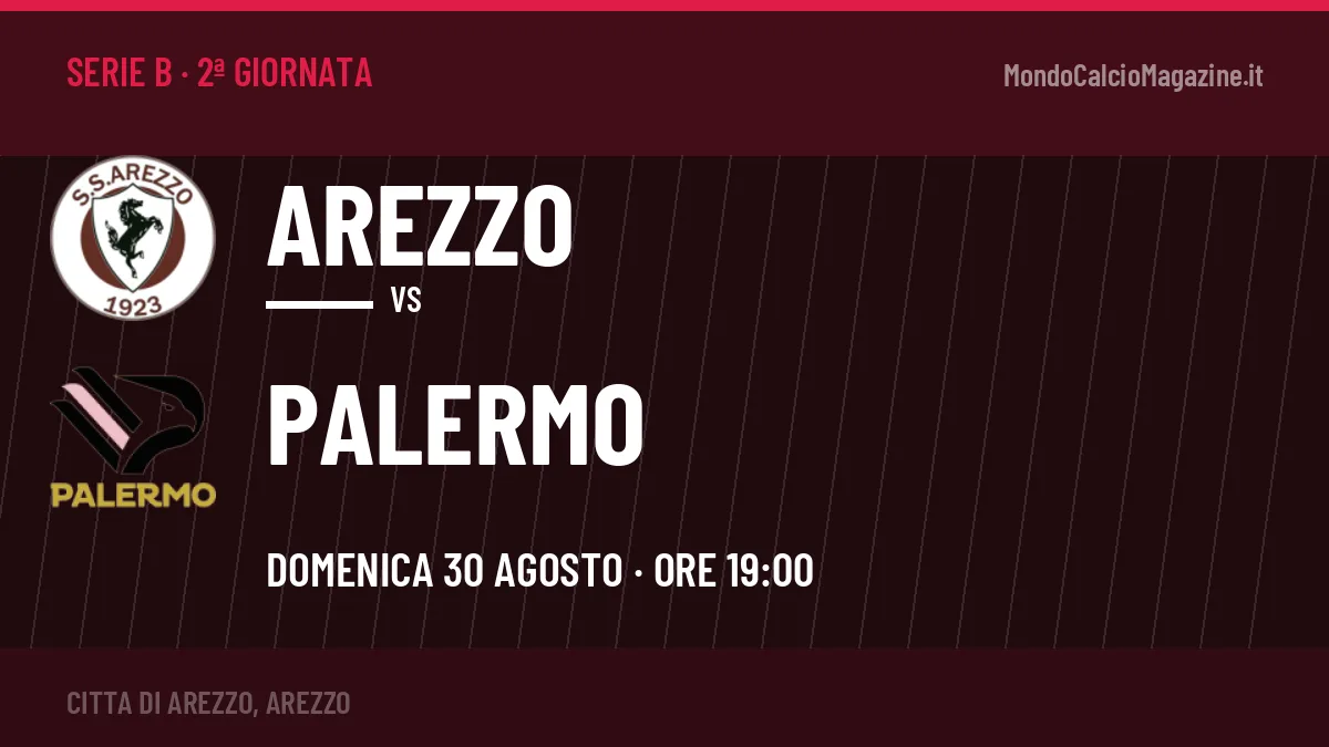 Arezzo Palermo in streaming: dove vedere la partita, orario e probabili formazioni