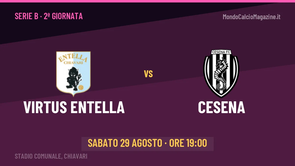 Virtus Entella-Cesena, Serie B: probabili formazioni, quote e dove vedere la partita in TV e streaming