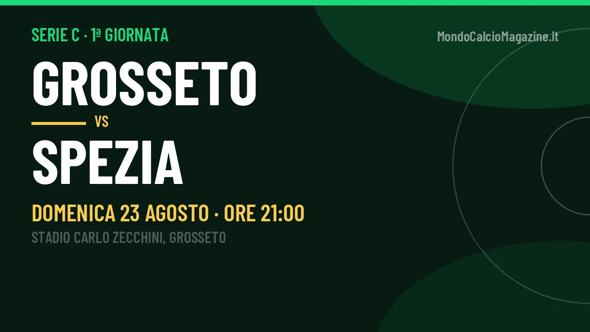 Grosseto-Spezia Serie C 1ª giornata: orario, TV, streaming e probabili formazioni