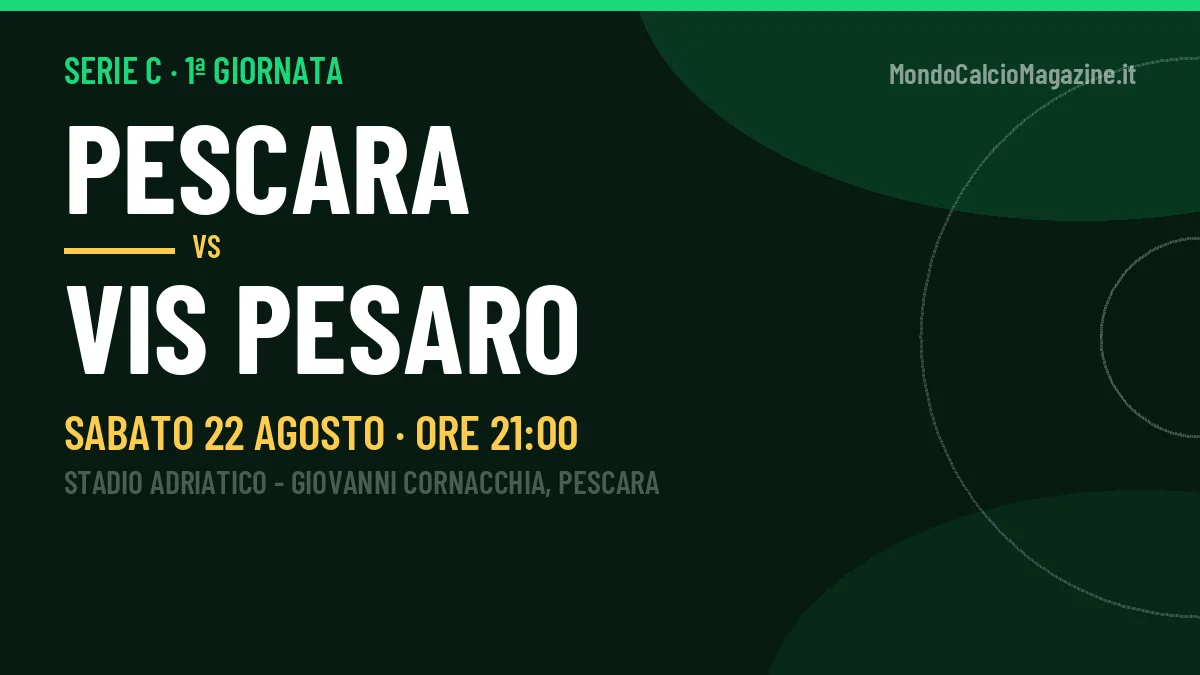 Probabili formazioni Pescara Vis Pesaro: chi gioca, quote e pronostico