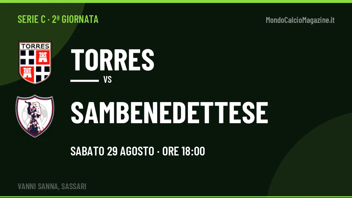 Torres-Sambenedettese in TV: a che ora si gioca, dove vederla e probabili formazioni