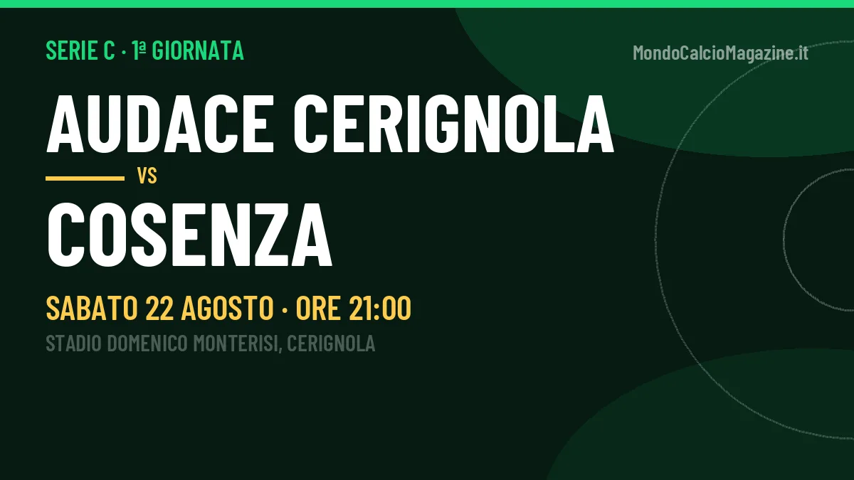 Probabili formazioni Audace Cerignola Cosenza: chi gioca, quote e pronostico