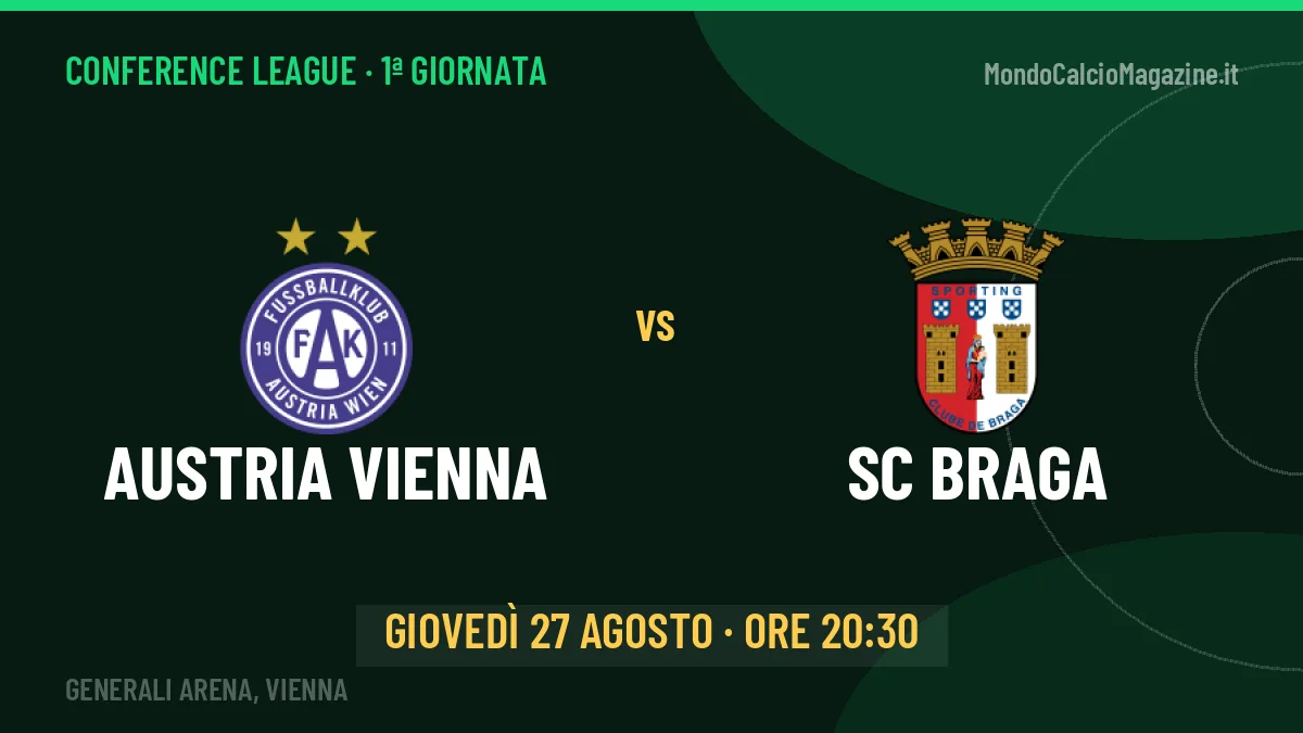 Quote Austria Vienna SC Braga e pronostico: cosa dicono i bookmaker e dove vederla
