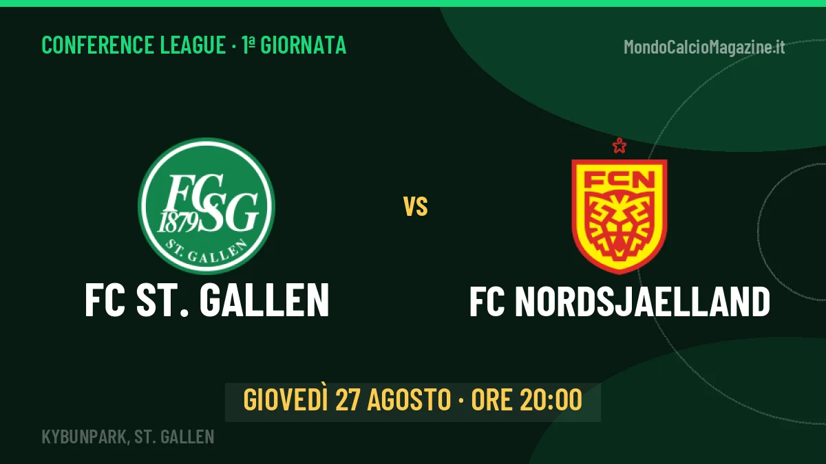 FC ST. Gallen-FC Nordsjaelland in TV: a che ora si gioca, dove vederla e probabili formazioni