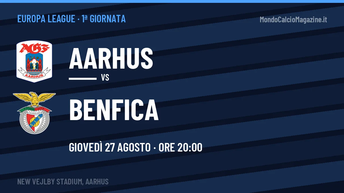 Aarhus-Benfica, Europa League: probabili formazioni, quote e dove vedere la partita in TV e streaming