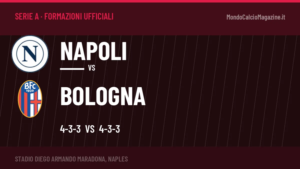 Formazioni ufficiali Napoli-Bologna (Serie A): gli undici scelti