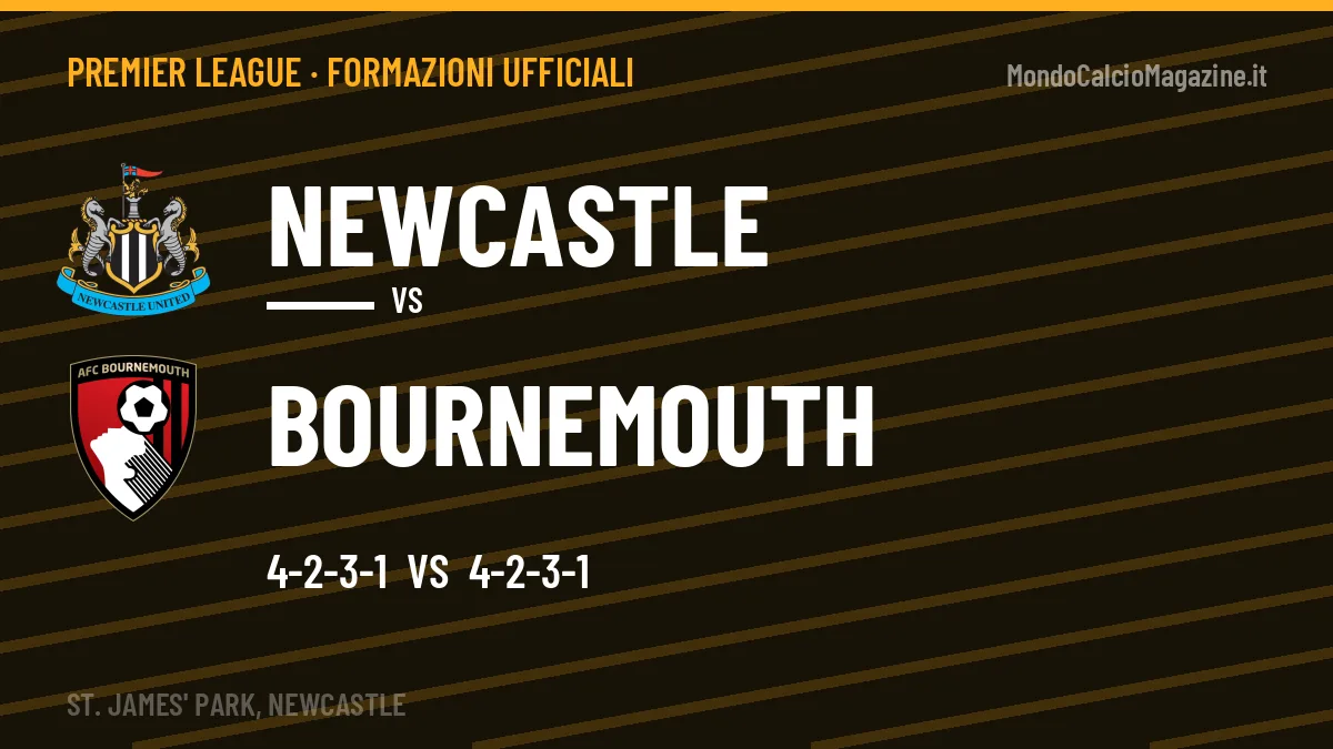 Formazioni ufficiali Newcastle-Bournemouth (Premier League): gli undici scelti