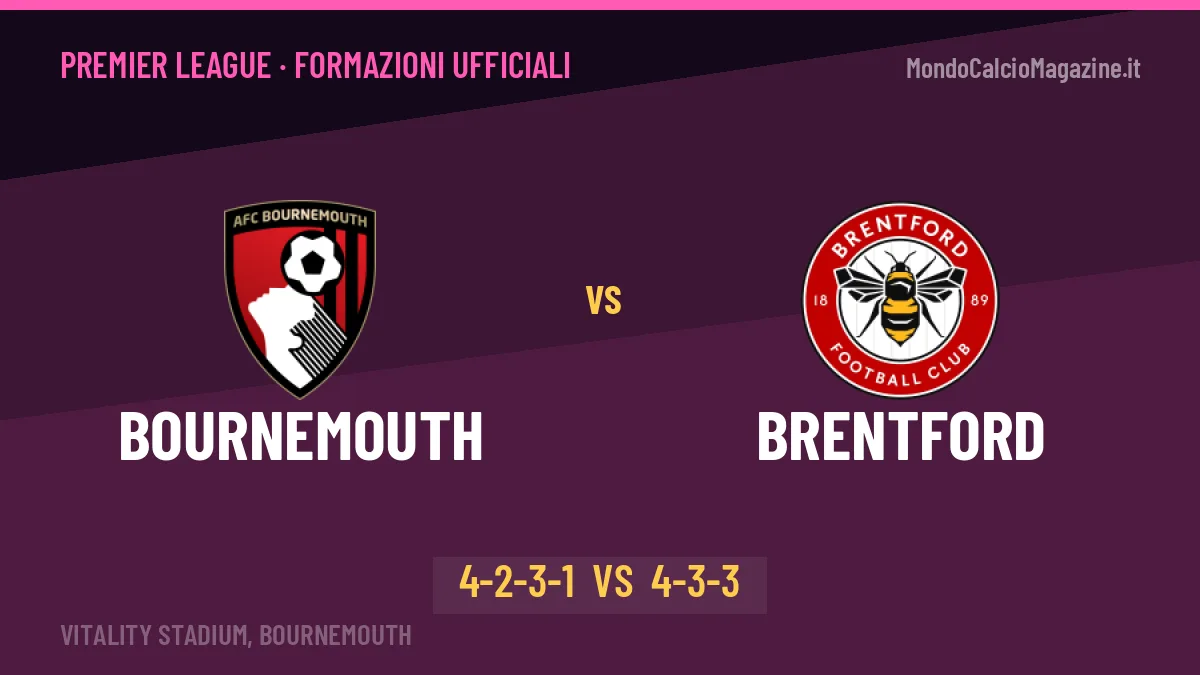 Bournemouth-Brentford: le formazioni ufficiali, Rose sceglie il 4-2-3-1