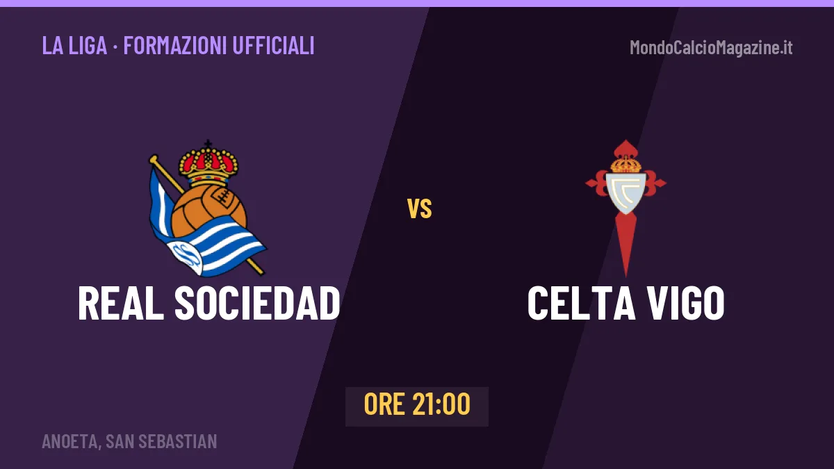 Real Sociedad-Celta Vigo: le formazioni ufficiali e dove vedere la partita
