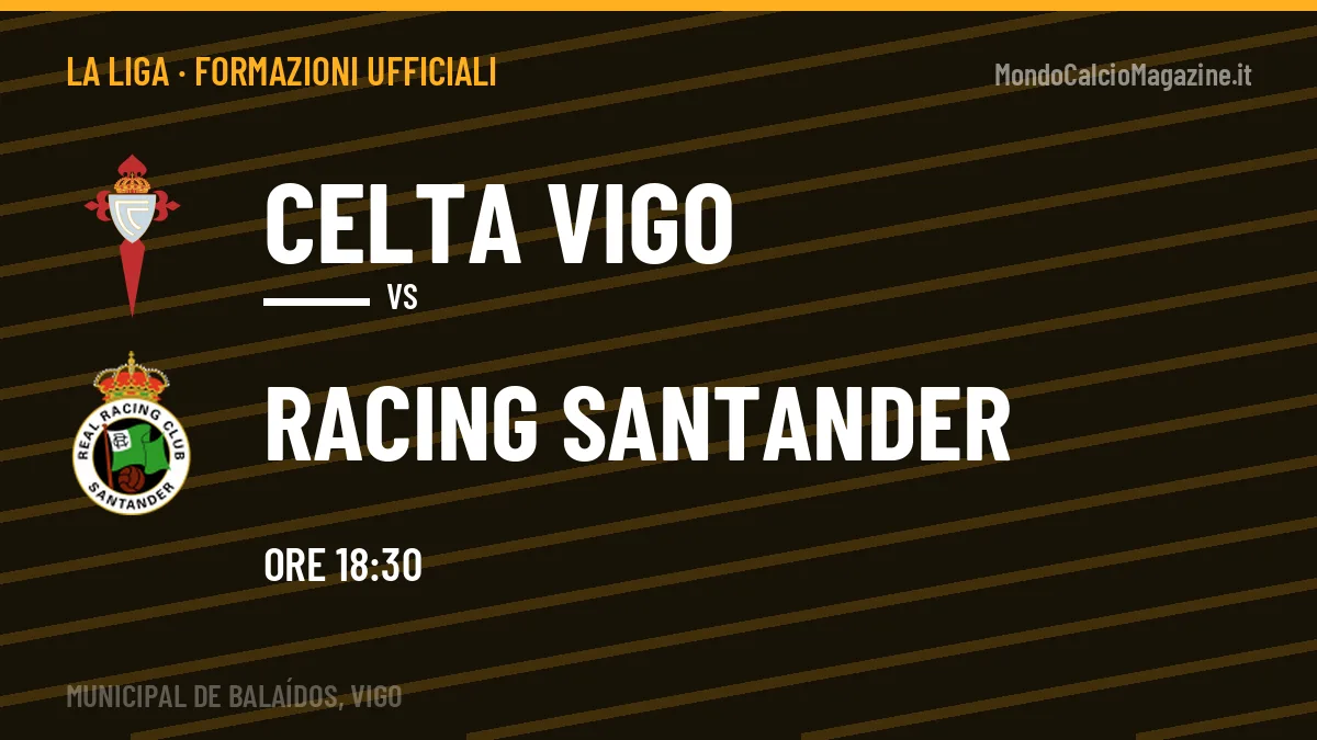 Formazioni ufficiali di Celta Vigo-Racing Santander: chi gioca dal primo minuto