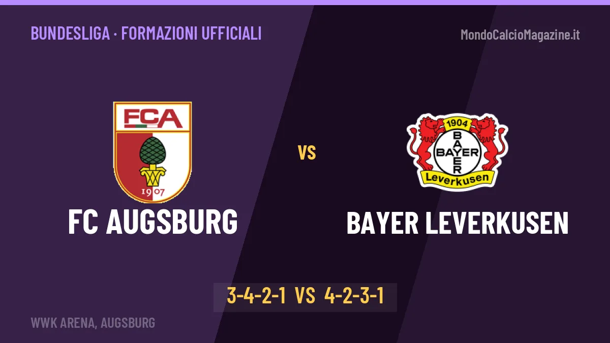 FC Augsburg-Bayer Leverkusen, ecco le formazioni ufficiali: tutte le scelte dei due allenatori