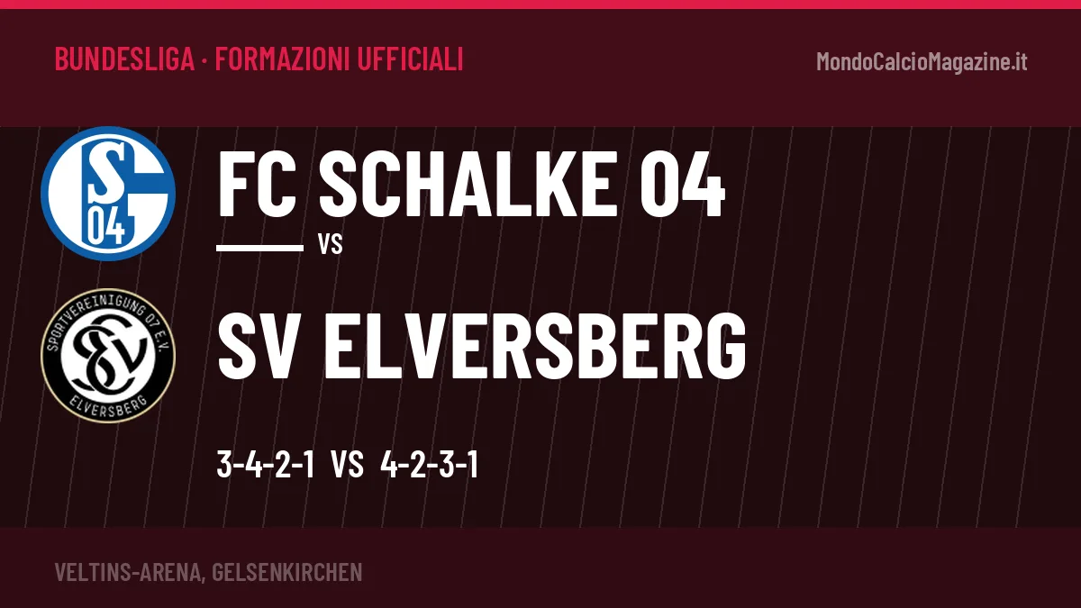 Formazioni ufficiali: FC Schalke 04 col 3-4-2-1, SV Elversberg col 4-2-3-1