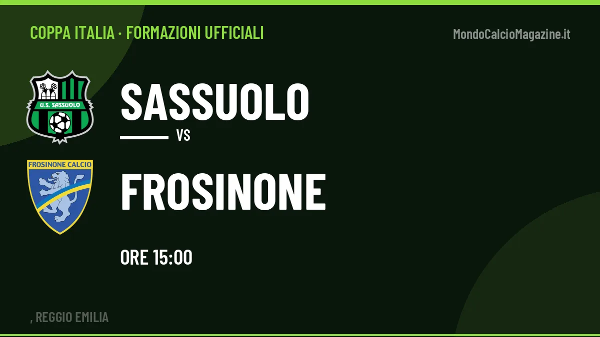 Formazioni ufficiali di Sassuolo-Frosinone: chi gioca dal primo minuto