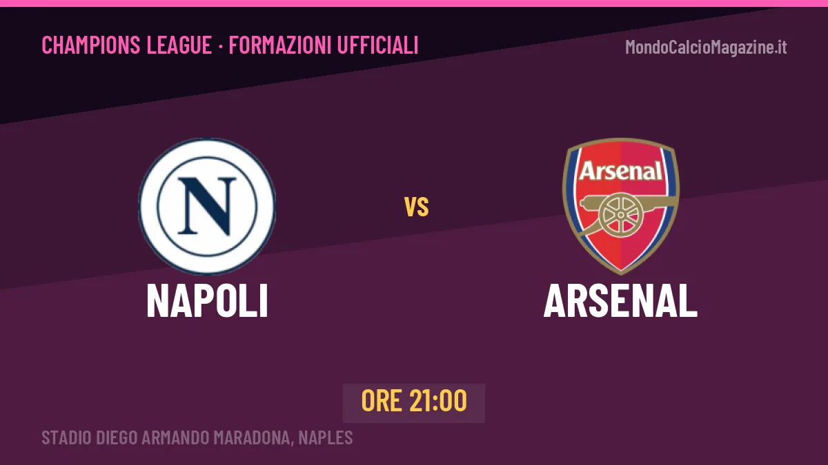 Napoli-Arsenal: probabili formazioni, formazioni ufficiali e diretta