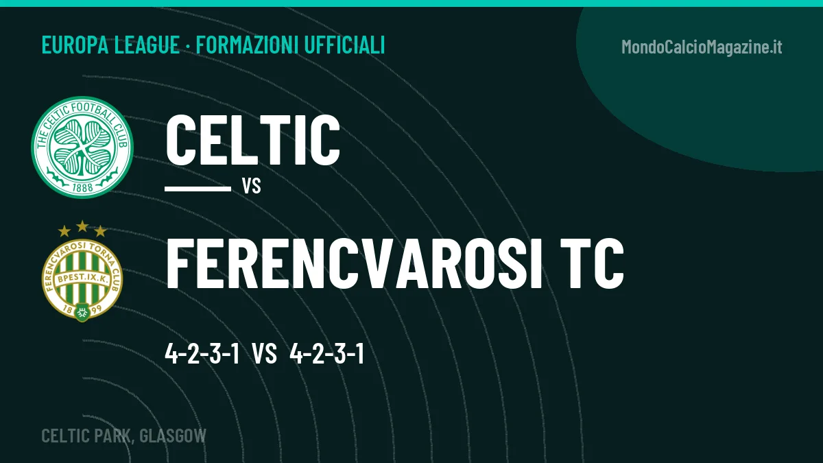 Formazioni ufficiali Celtic-Ferencvarosi TC (Europa League): gli undici scelti
