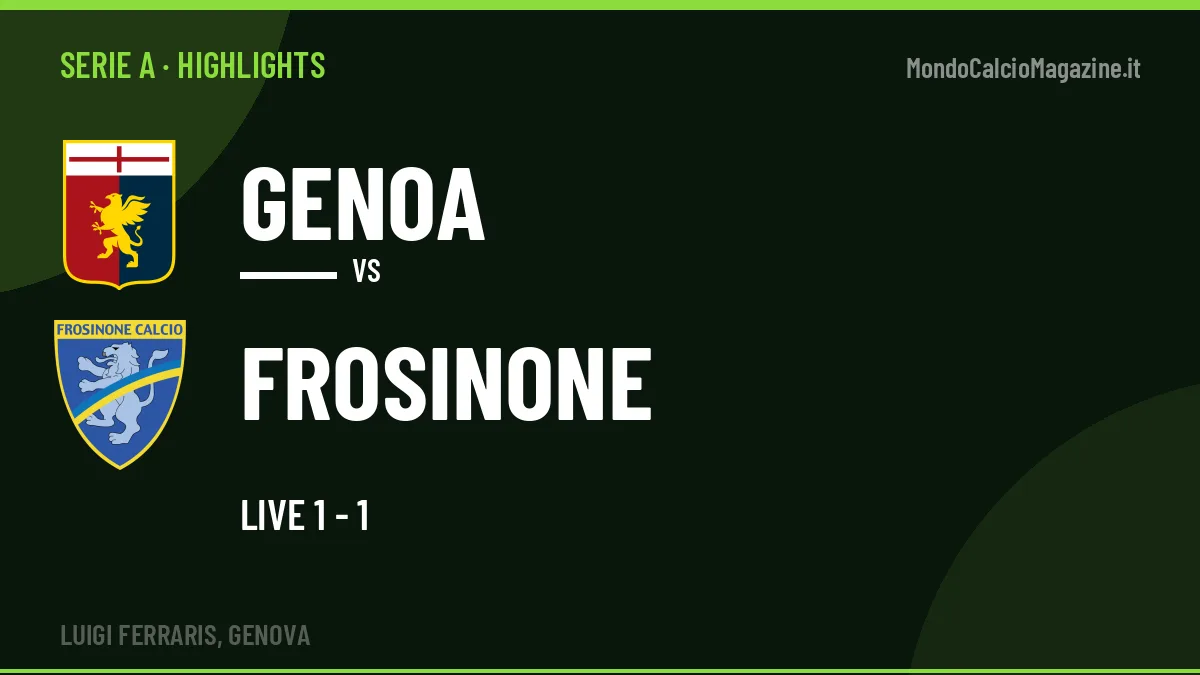 Highlights e gol Genoa-Frosinone: la sintesi della 4ª giornata