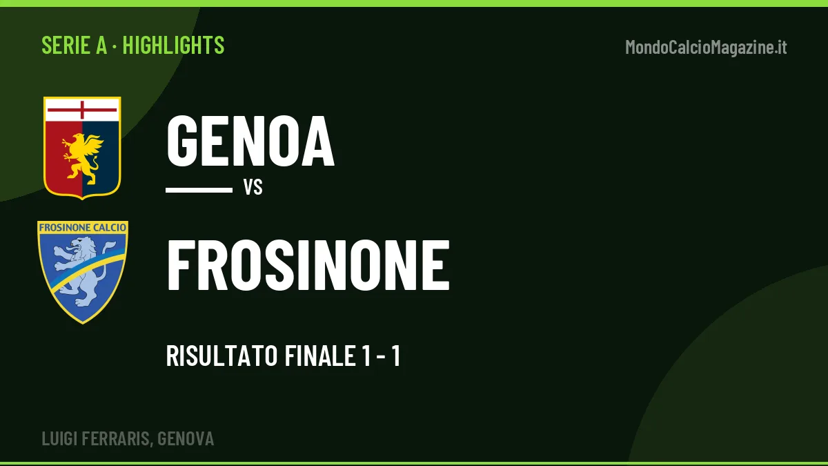 Highlights e gol Genoa-Frosinone: la sintesi della 4ª giornata