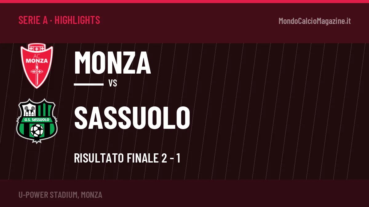 Rivedi Monza-Sassuolo: highlights, gol e momenti chiave della partita