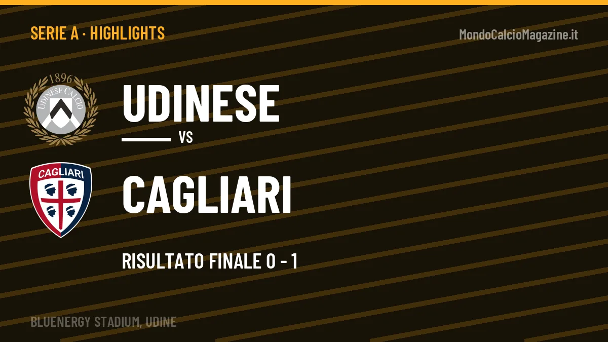 Highlights Serie A: Udinese-Cagliari 0-1 in video