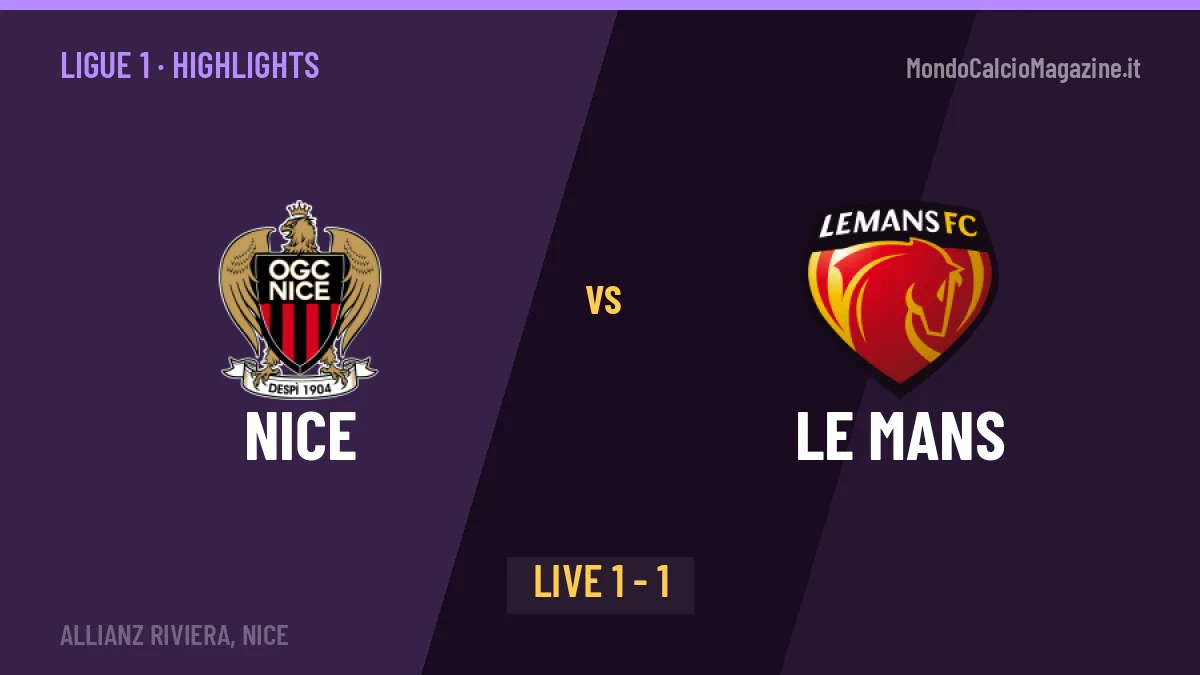 Nice-Le Mans: highlights, video, azioni e gol del match
