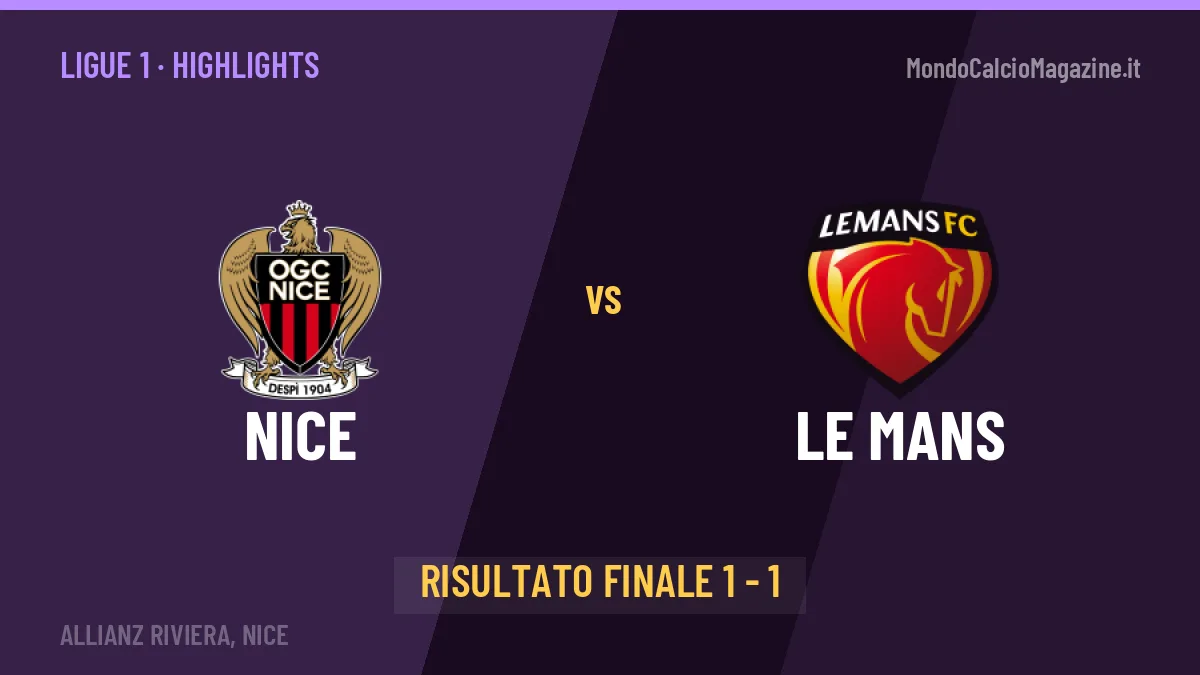 Nice-Le Mans 1-1: highlights, video, azioni e gol del match