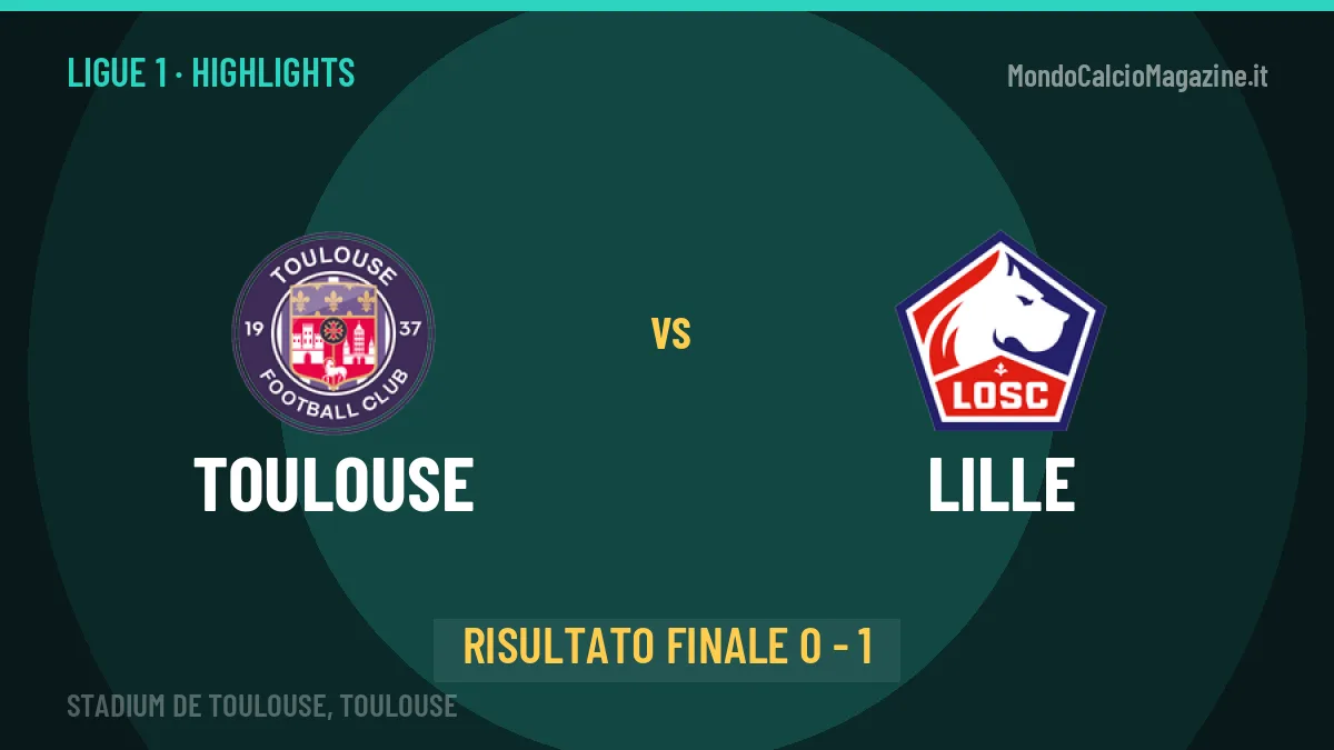 Toulouse-Lille 0-1, gli highlights: tutti i gol in video
