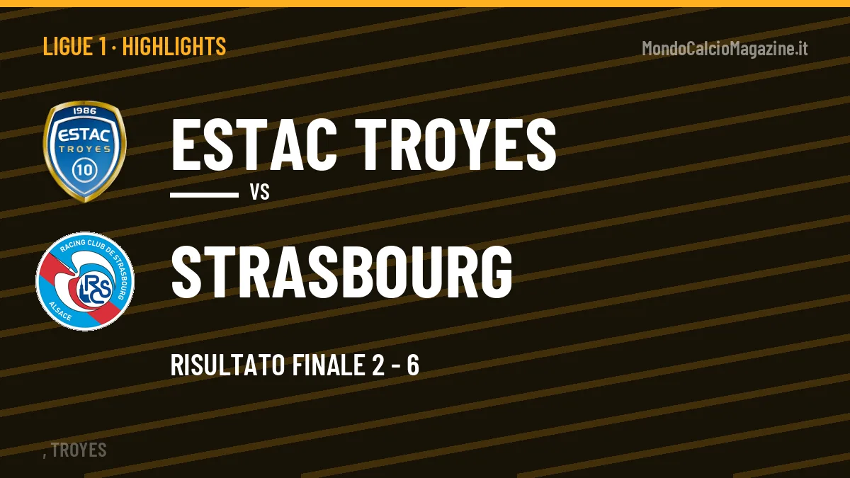 Video Estac Troyes-Strasbourg: highlights e gol della partita di Ligue 1