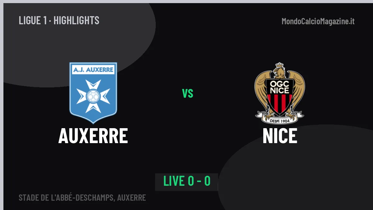 Auxerre-Nice: il video degli highlights e il tabellino
